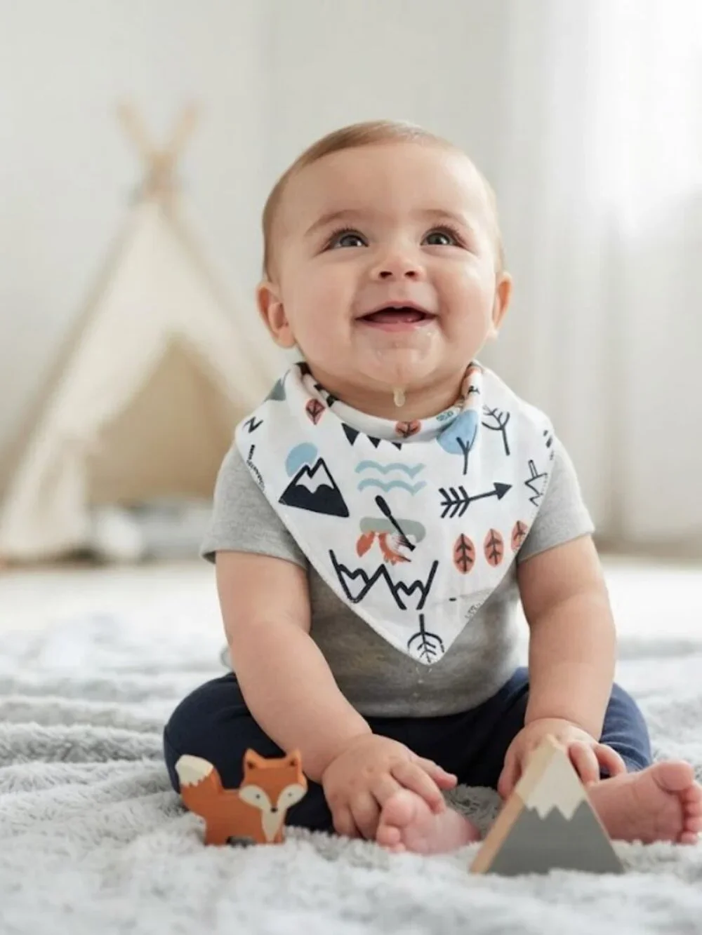 Modern Moments by Gerber Adventure Print Bandana Bib with Snaps‎